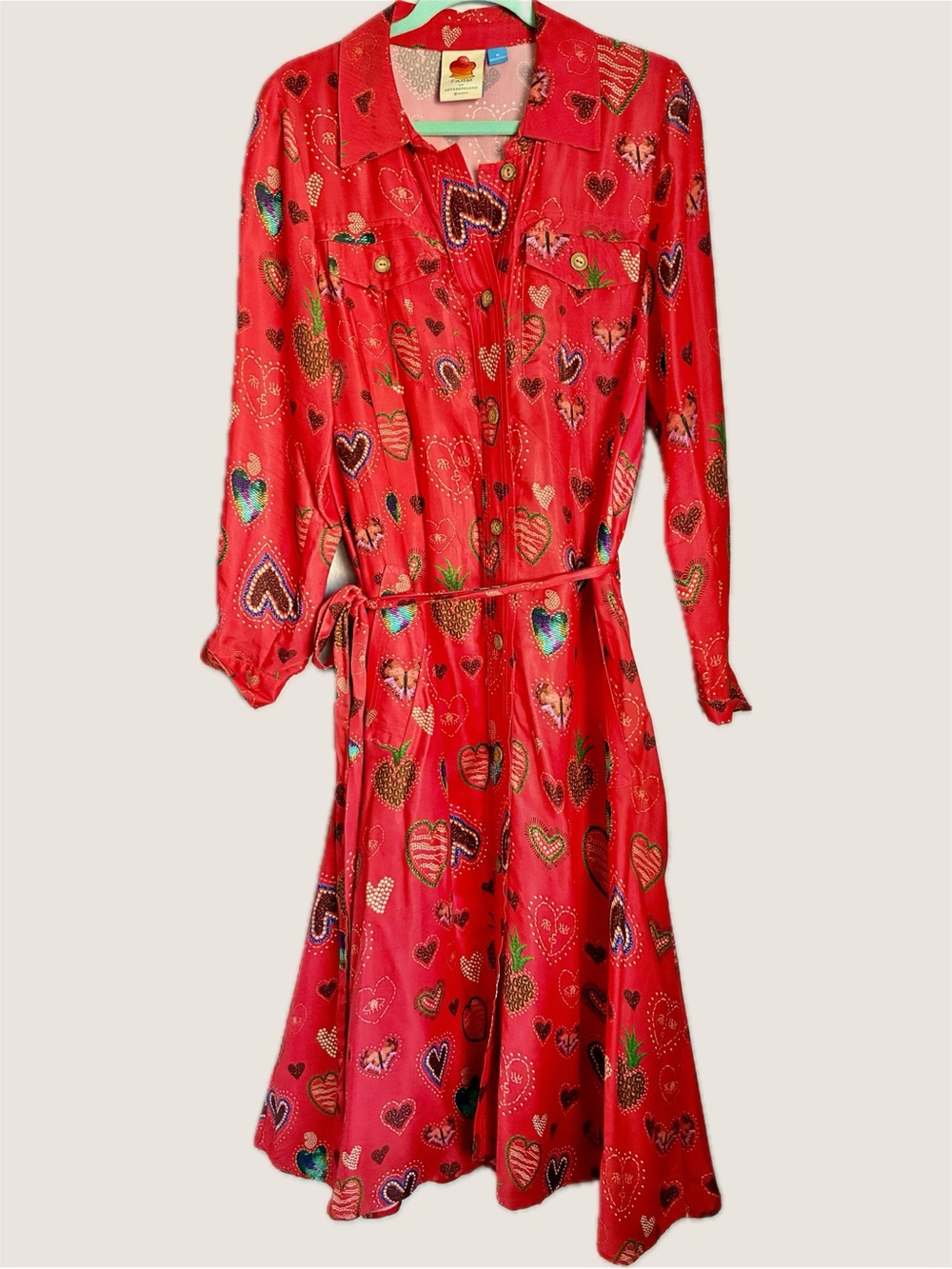 Farm Rio Calixta Hearts Midi Shirtdress